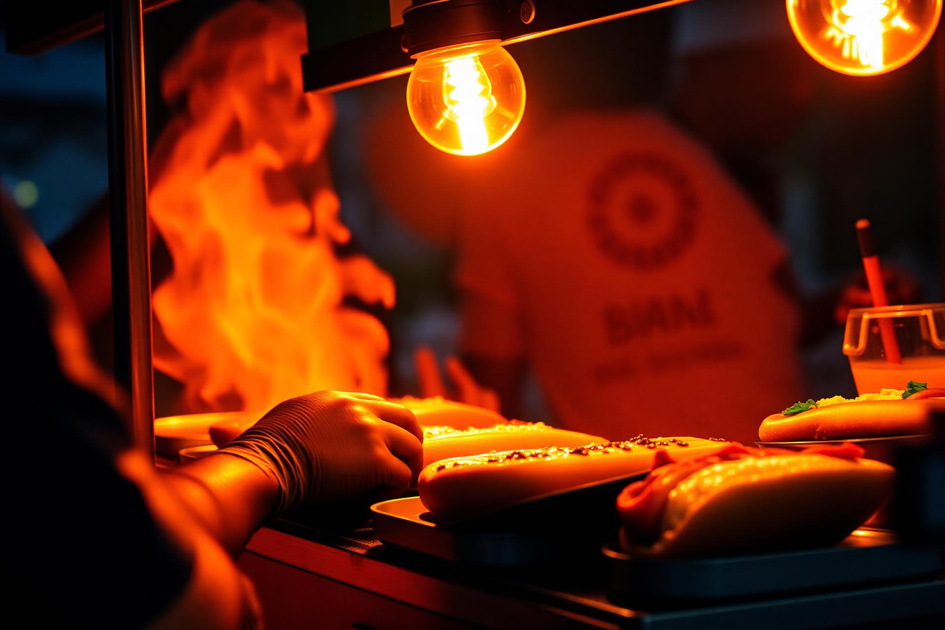 Comida de rua sendo preparada
